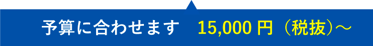 予算に合わせます。15,000円（税抜）〜
